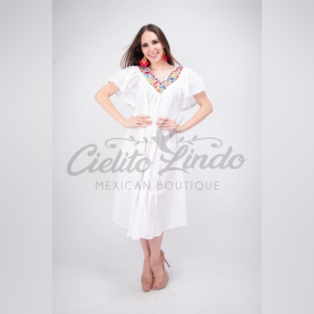 Jazmin Embroidered White Dress